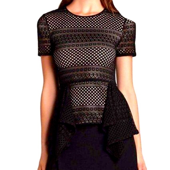 BCBGMaxAzria Tops - BCBG MaxAzria Victoria  Knit Peplum Top Blk S